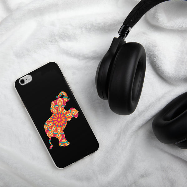 iPhone Case Mandala Elephant Black