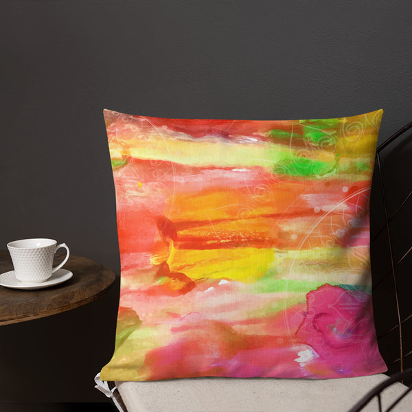 Antique Art Print  Decorative Throw Cushion & Pillow  - Holi Mandala 2