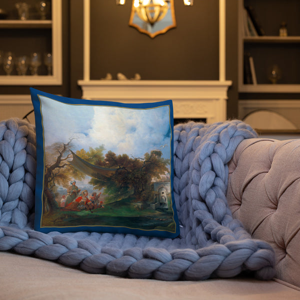Antique Art Print Decorative Throw Pillow & Cushion Delhi Picnic blanket