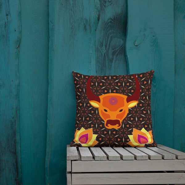 Art Premium  Decorative Throw Pillow & Cushion - Nandi Lotus