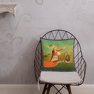 Antique Art Print Decorative Throw Pillow & Cushion Singer chair