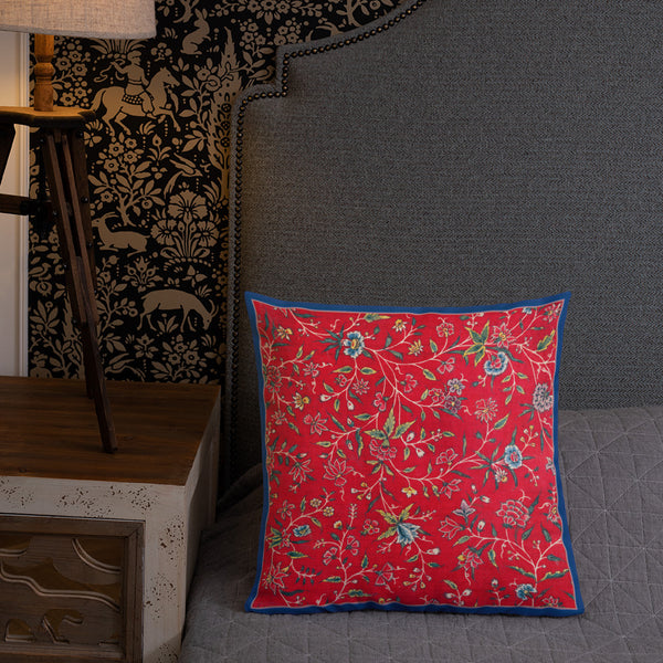 Art Premium  Decorative Throw Pillow & Cushion - Antique Floral Bed
