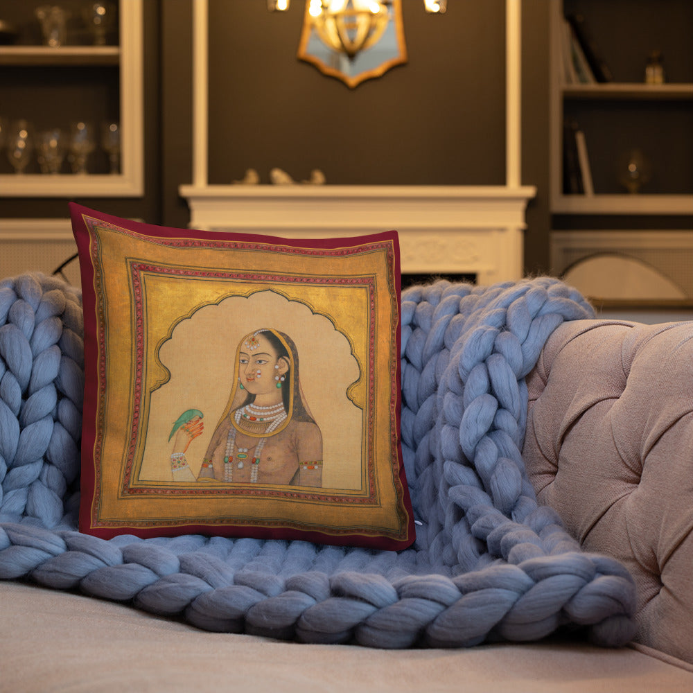 Vintage Art Print Decorative Throw Pillow / Cushion including insert, 18x18  & 22x22 inches On the Balcony