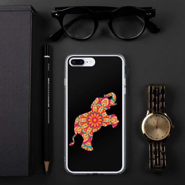 iPhone Case Mandala Elephant Black