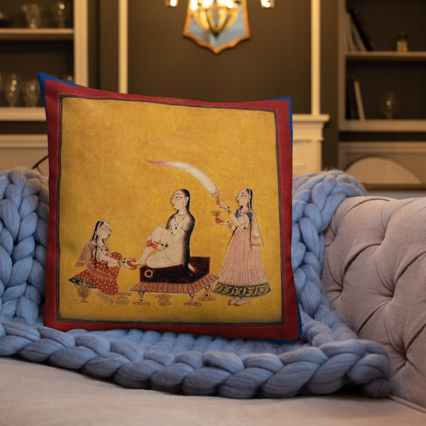 Vintage Art Print  Decorative Throw Pillow / Cushion including insert, 18x18  & 22x22 inches Getting Ready