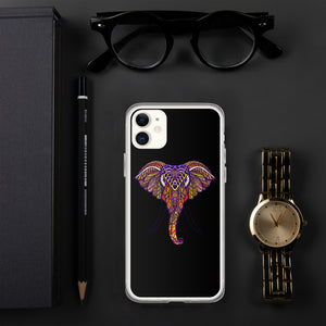 iPhone Case Mandala Elephant Black