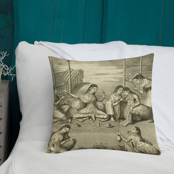Antique Art Print Decorative Throw Pillow & Cushion - Friends