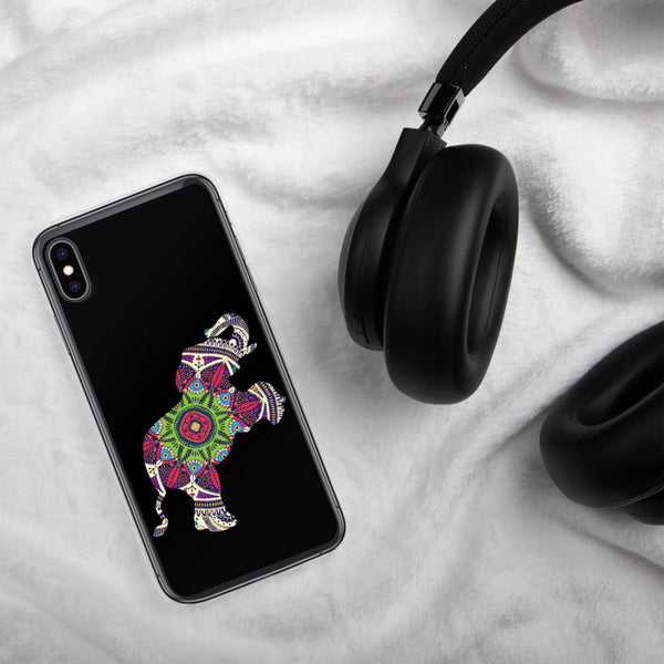 iPhone Case Mandala Elephant Black