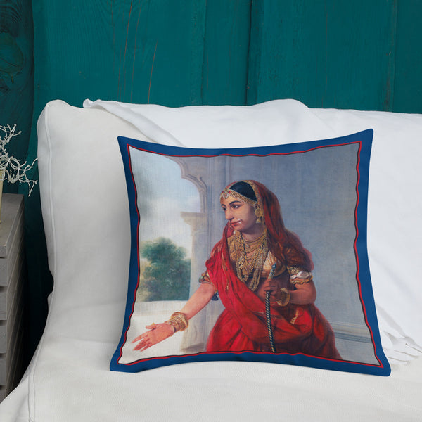 Antique Art Print Decorative Throw Pillow & Cushion Red Courtesan