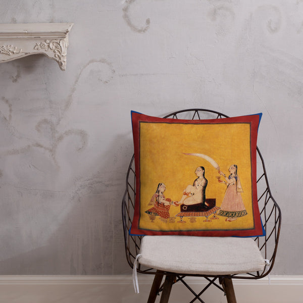 Vintage Art Print  Decorative Throw Pillow / Cushion including insert, 18x18  & 22x22 inches Getting Ready