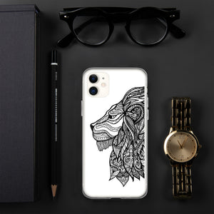 iPhone Case Mandala Lion White Background