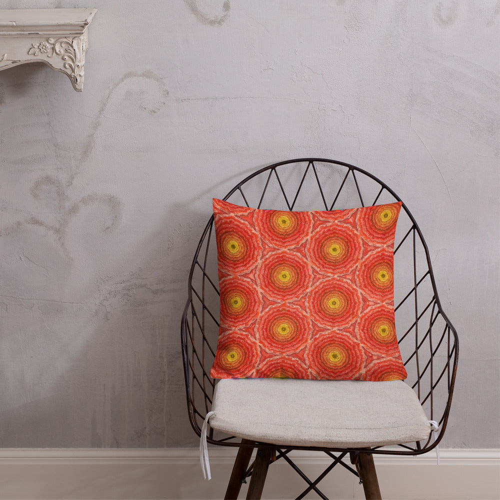 Vintage Art Print  Decorative Throw Pillow / Cushion including insert, 18x18  & 22x22 inches Crimson Marigold