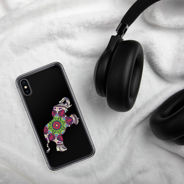 iPhone Case Mandala Elephant Black