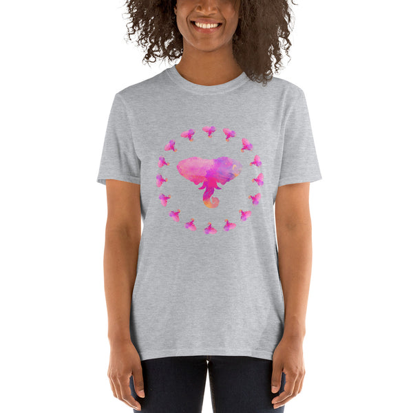 Cotton Unisex T-Shirt Pink Elephant