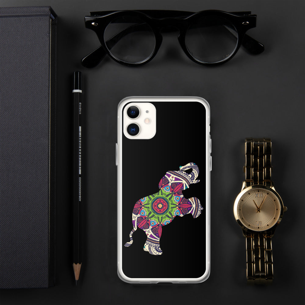 iPhone Case Mandala Elephant Black