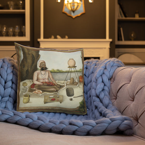 Antique Art Print Decorative Throw Pillow & Cushion Mendicant chair rug