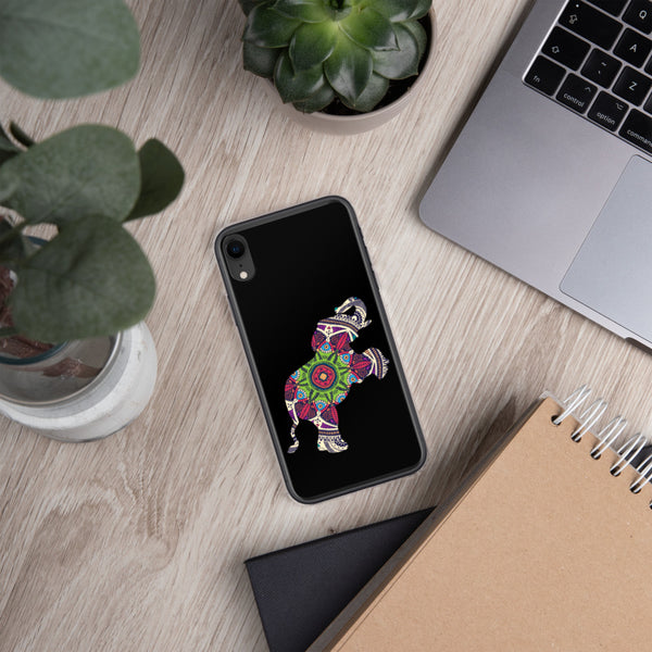 iPhone Case Mandala Elephant Black