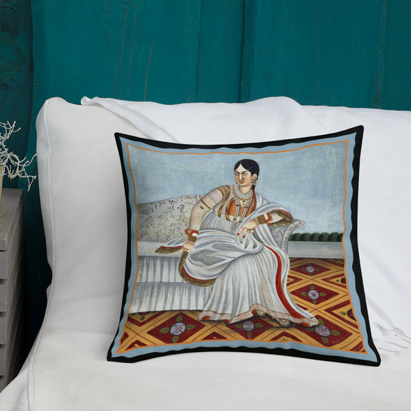 Antique Art Decorative Throw Pillow & Cushion Lady Grey couch