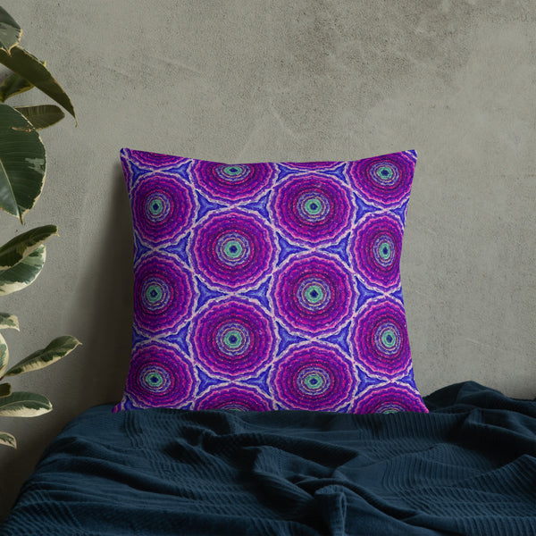 Vintage Art Print Decorative Throw Pillow / Cushion including insert, 18x18  & 22x22 inches Purple Marigold