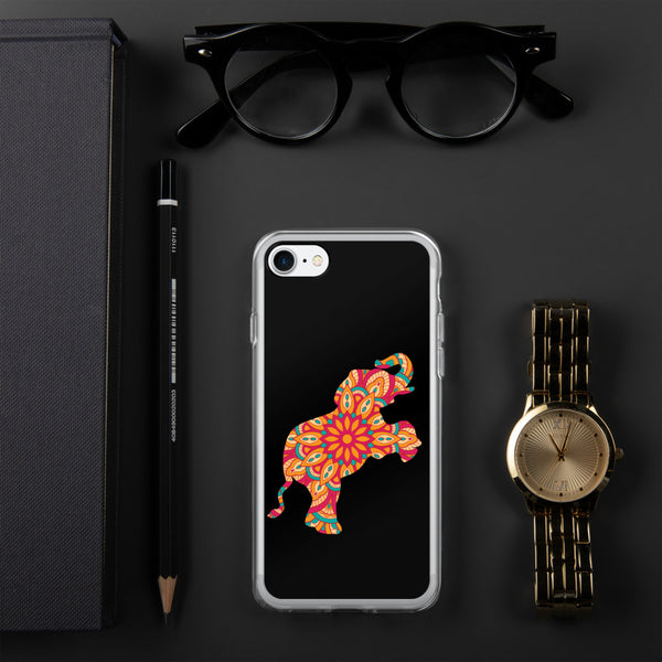 iPhone Case Mandala Elephant Black