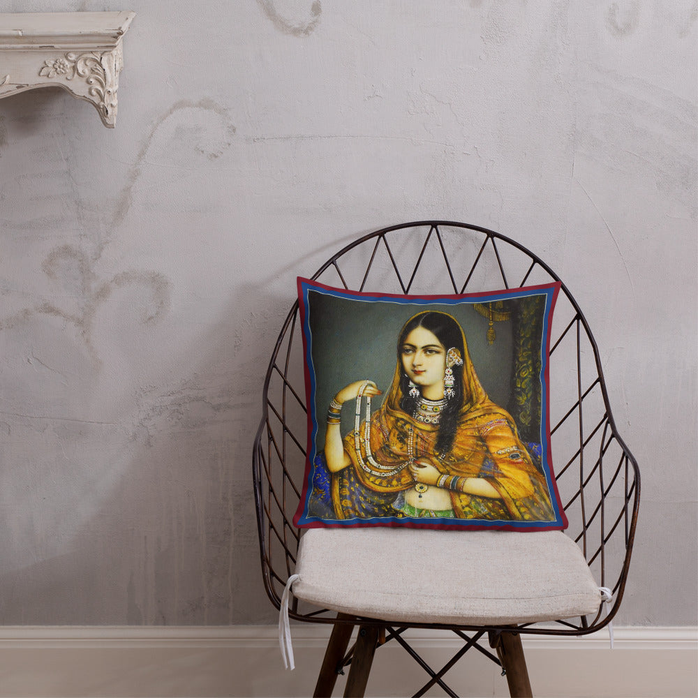 Antique Art Print Decorative Throw Pillow & Cushion Zeenat chair