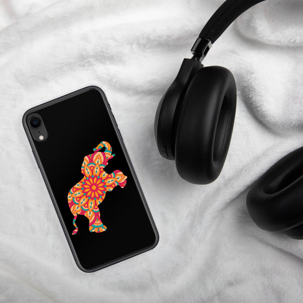 iPhone Case Mandala Elephant Black