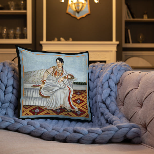 Antique Art Decorative Throw Pillow & Cushion Lady Grey rug