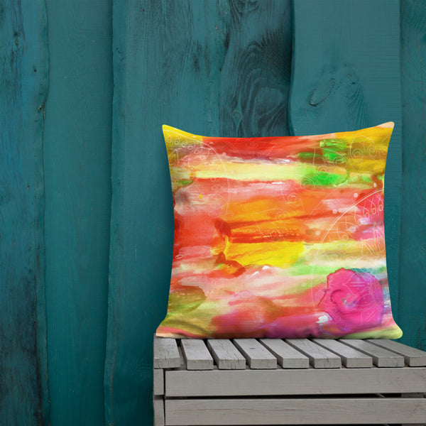 Antique Art Print  Decorative Throw Cushion & Pillow  - Holi Mandala 2