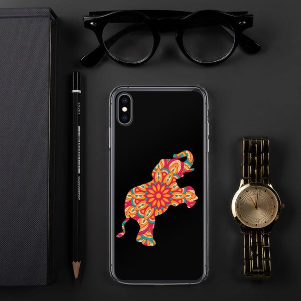iPhone Case Mandala Elephant Black