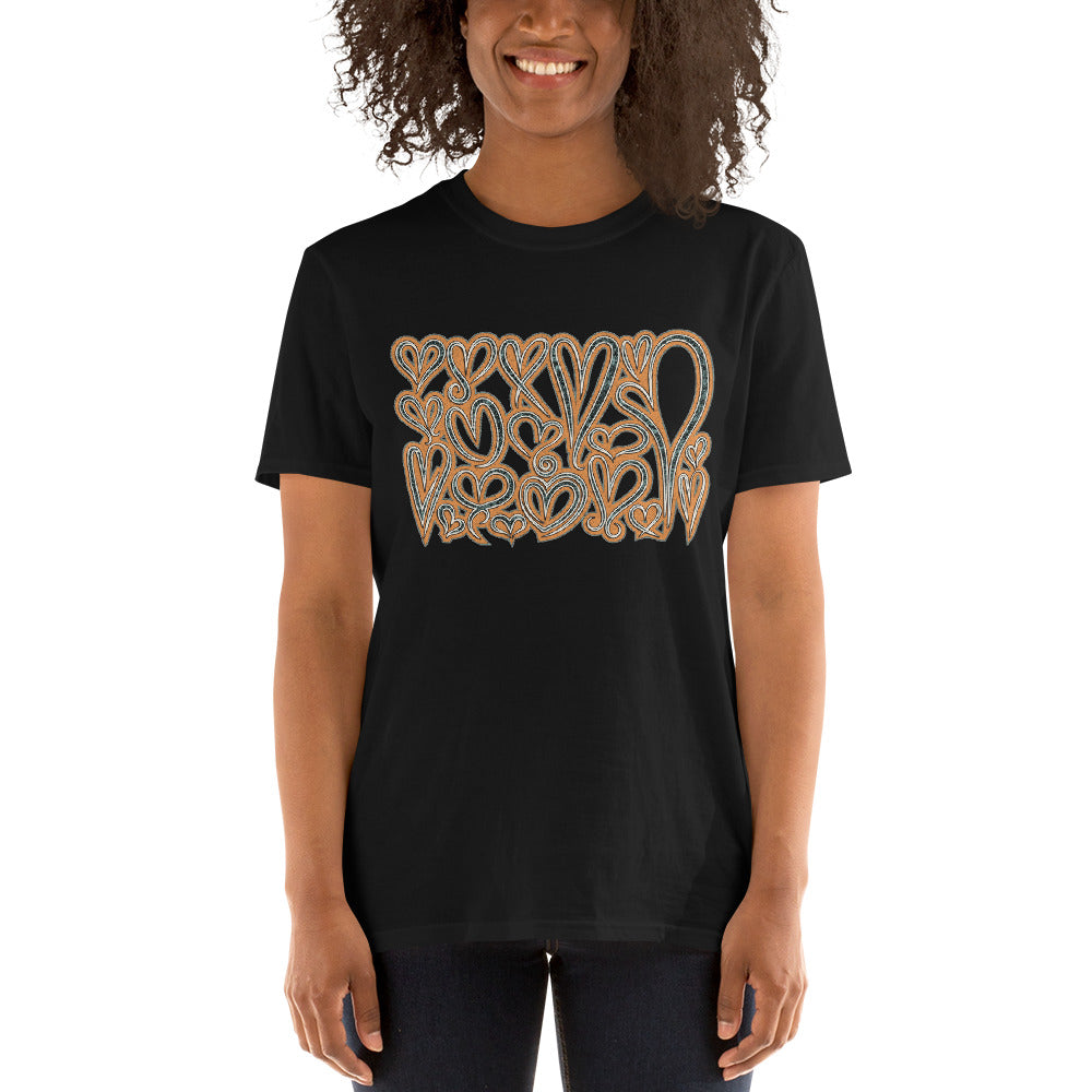 Unisex Cotton T-Shirt Valentine Hearts