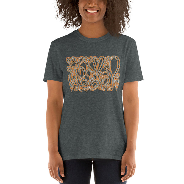 Unisex Cotton T-Shirt Valentine Hearts